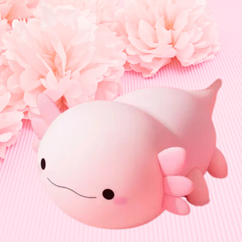 Veilleuse Axolotl en silicone – Lampe de chevet tactile pour enfant rechargeable par USB – Cadeau idéal et article de décoration