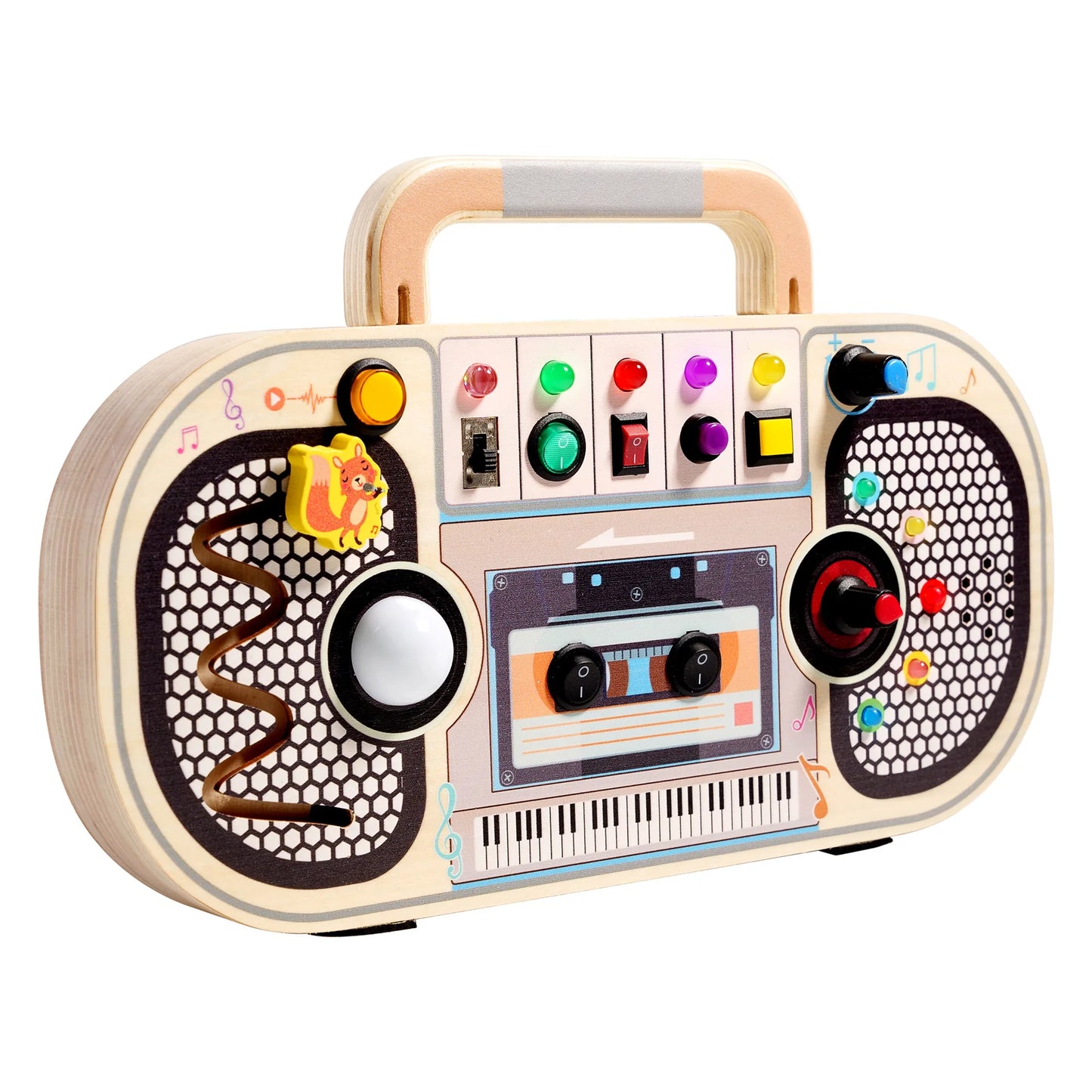 Jeu Montessori en bois pour bébé – Eveil et jeux garantis avec lumières et activités sensorielles – Motricité fine et apprentissage