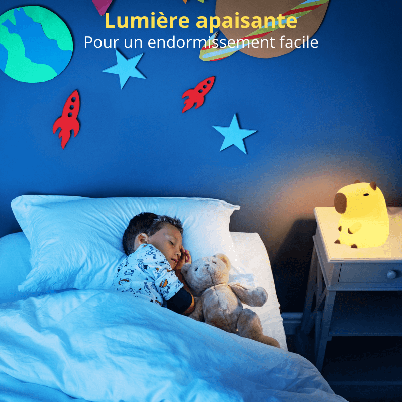 Veilleuse bébé en silicone – Lampe de chevet ou lampe de bureau tactile. Rechargeable par USB – Cadeau enfant idéal et article de décoration