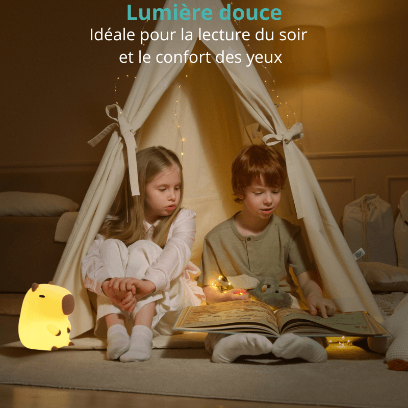 Veilleuse Capybara en silicone – Veilleuse enfant rechargeable – Cadeau idéal et article de décoration