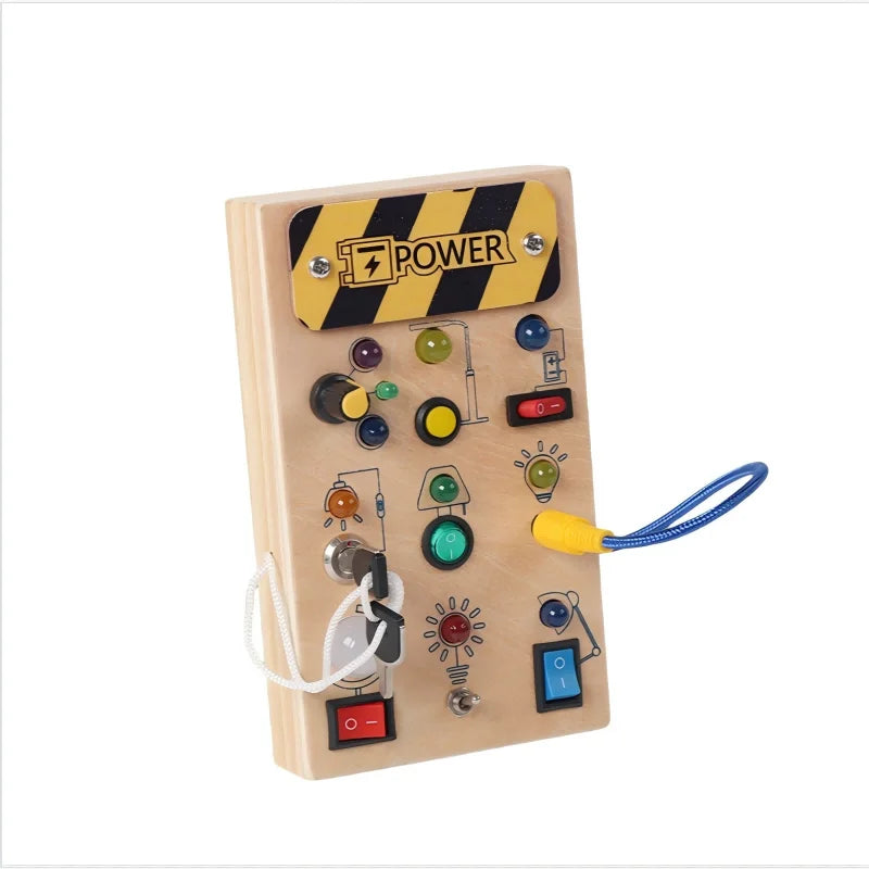 Jeu Montessori en bois pour bébé – Eveil et jeux garantis avec lumières et activités sensorielles – Motricité fine et apprentissage