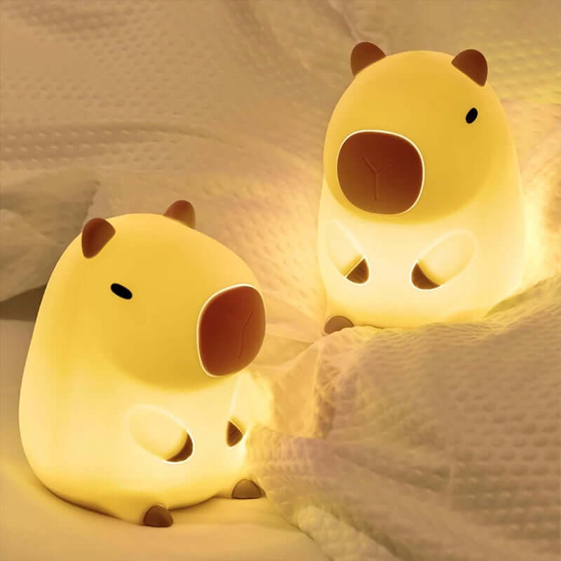 Veilleuse Capybara en silicone – Lampe de chevet tactile pour enfant rechargeable par USB – Cadeau idéal et article de décoration