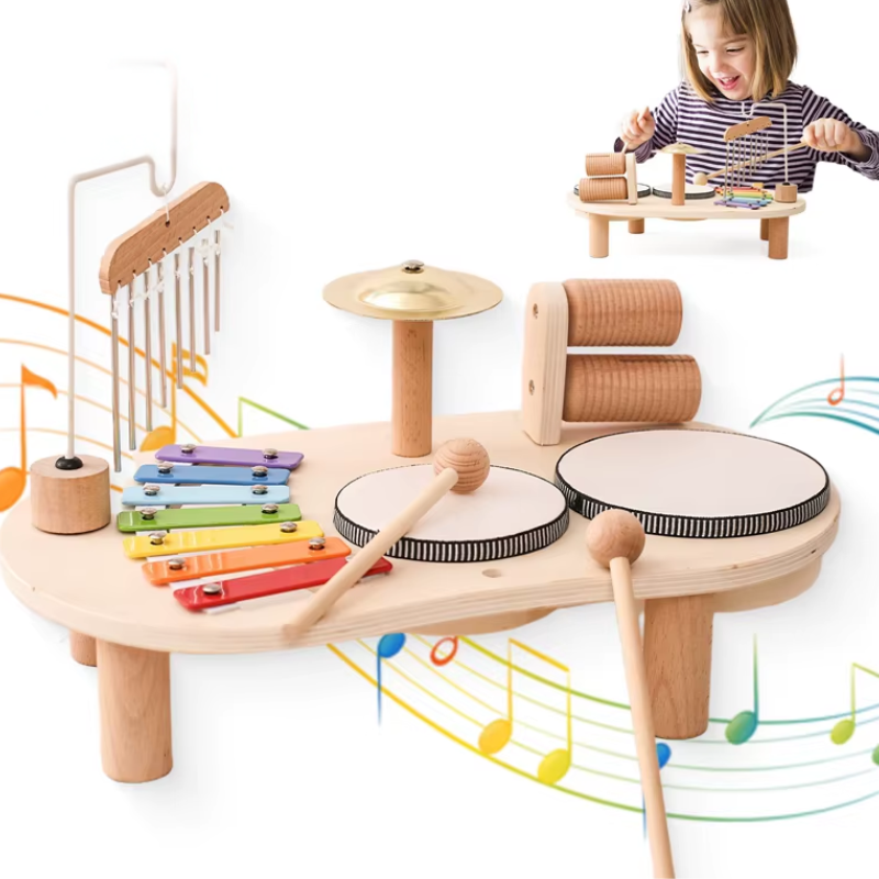 Jeux Montessori en bois – Xylophone et carillon à vent - Jeux educatif pour bébé – Jouet d’Éveil Musical – Cadeau de Naissance ou d’Anniversaire