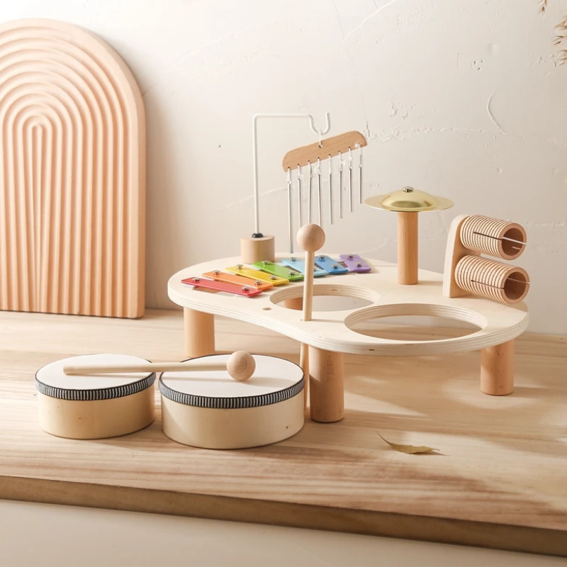 Jeux Montessori en bois – Xylophone et carillon à vent - Jeux educatif pour bébé – Jouet d’Éveil Musical – Cadeau de Naissance ou d’Anniversaire