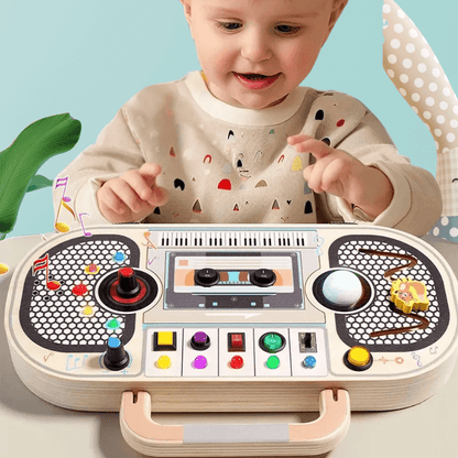 Jeu Montessori en bois pour bébé – Eveil et jeux garantis avec lumières et activités sensorielles – Motricité fine et apprentissage