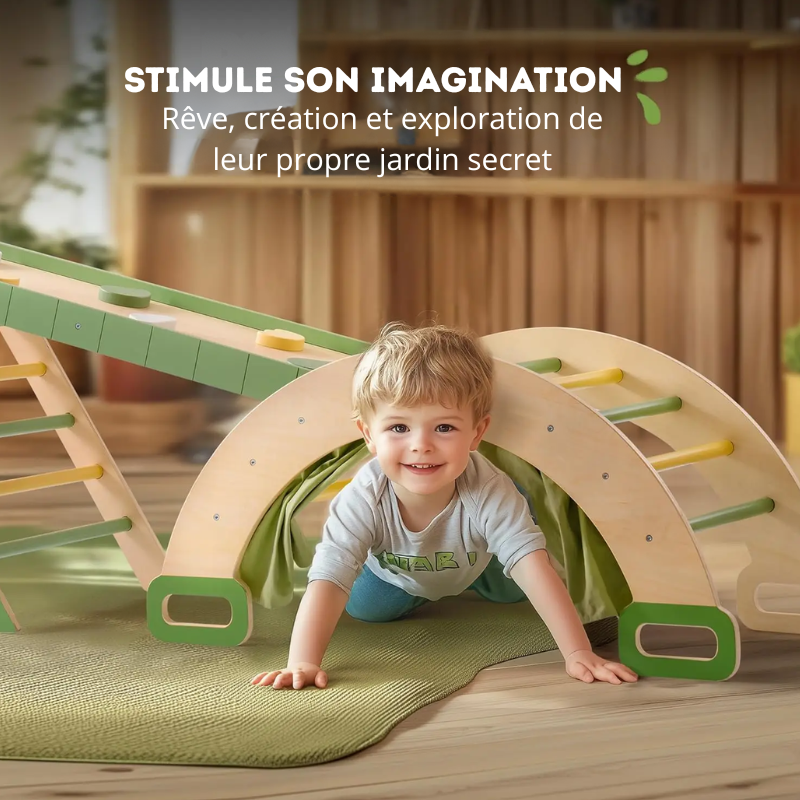 Jeux montessori 7 en 1 – Jeu en bois d'initiation à l'escalade pour enfants