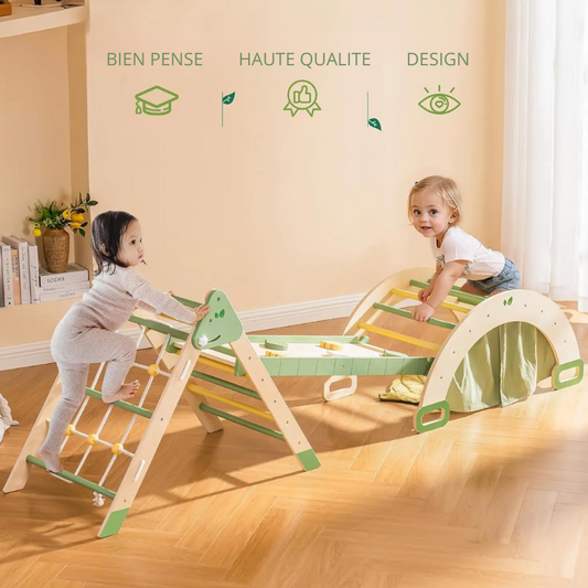 Jeux montessori 7 en 1 – Jeu en bois d'initiation à l'escalade pour enfants