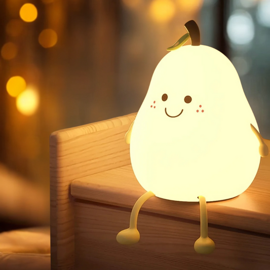 Veilleuse poire en silicone – Lampe de chevet tactile 7 couleurs pour enfant rechargeable par USB  – Cadeau idéal et article de décoration