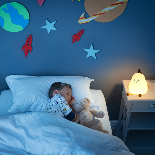 Veilleuse poire en silicone – Lampe de chevet tactile 7 couleurs pour enfant rechargeable par USB  – Cadeau idéal et article de décoration