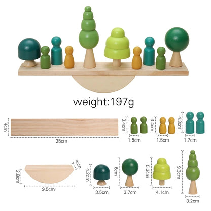 Jeux Montessori en bois – Blocs empilables maisons de forêt pour bébé – Jouet éducatif d’éveil et cadeau original